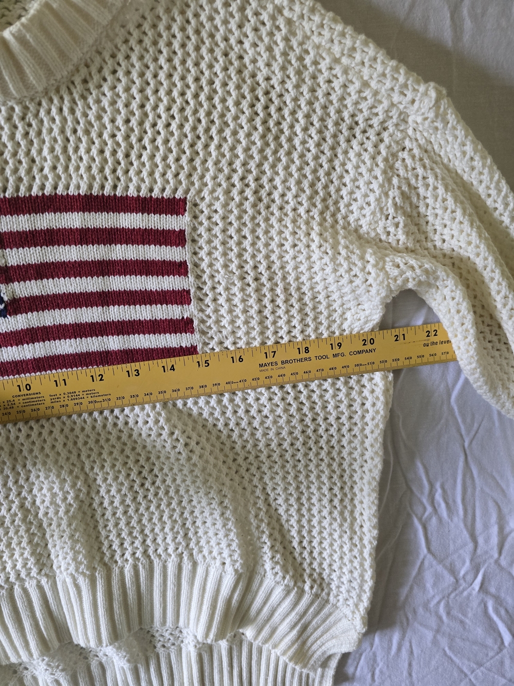 Maurices Cream Knit Sweater with American Flag - Picture 6 of 7